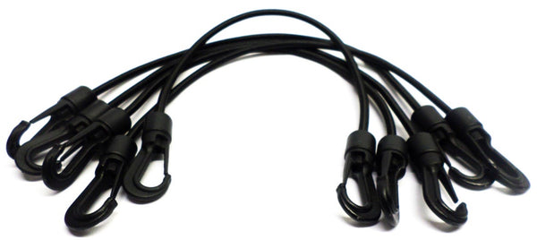 Spanrubbers zwart 900-1700mm met 2 haken