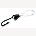 Spanrubber 5mm wit-zwart met 1 grote metalen haak