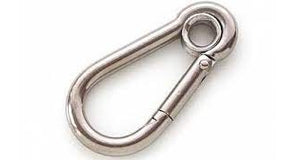 RVS karabijnhaken met ring