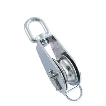 RVS katrollen met draaibaar oog en spie