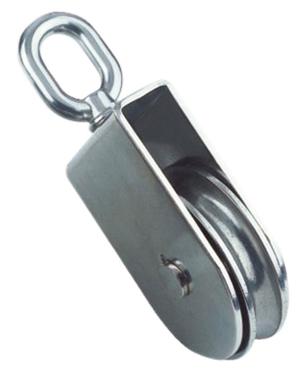 RVS katrollen met draaioog, plat