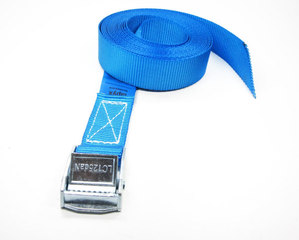 Spanbanden 25 mm blauw met klemsluiting