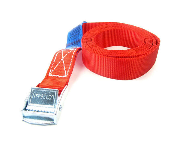 Spanbanden 25 mm rood met klemsluiting