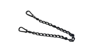 Zwarte RVS gourmetketting met RVS karabijnhaken
