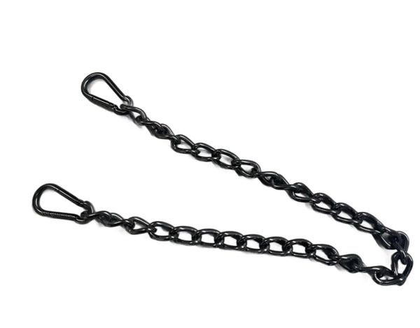 Black stainless steel gourmet chain with stainless steel carabiners