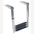 RVS Telescopische zwemtrap voor montage op platform, A4/kunststof 410-870x305mm, 3-laags, zwart, 1 Stuk