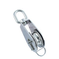 Rope block with swivel eye and becket, A2/MS for rope 10mm, roll 50mm, 1 piece