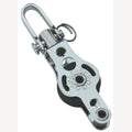RVS Sprenger Micro XS blok met kogellagers, A2/kunststof touw max. 6 mm, met wartel, hondsvot, 1 Stuk