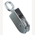 Rope block with swivel eye, flat, A2/MS for rope 16mm, roll 100mm, 1 Piece