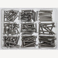Assortment box metric flat head screws without flange, A4 ISO 7380-1 M4-M6 150 pcs, 1 Piece