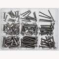 Assortment box metric pan head screws with flange, A4 ISO 7380-2 M4-M6 150 pcs, 1 Piece
