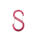 Aluminum S-hook with safety lock, aluminum 60x30mm red, 10 pieces
