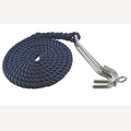 RVS Kettingklauw met gesplitst touw, A4/PP voor ketting 10mm, touw 14mm (3m), 1 Stuk