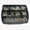 Assortimentsbox vernikkelde ringen 126 stuk