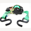 Automatische spanband groen 1.80 meter 2 metalen haken