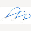 Spanrubber 4mm blauw met 1 RVS haak