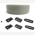 Complete band grijs 25 mm 5 meter en gespen