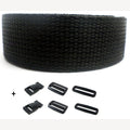 Complete band zwart 25 mm 5 meter en gespen