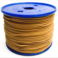 Gevlochten beige koord 1.5 mm 100 meter op kunststof rol