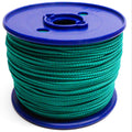 Braided green cord 3 mm 100 meters on plastic roll