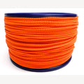 Braided orange cord 3 mm 100 meters on plastic roll