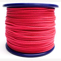 Gevlochten roze koord 3 mm 100 meter op kunststof rol