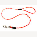 Dog leash 1 meter PP red/yellow/white with handle and stainless steel snap hook