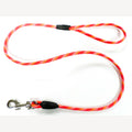 Dog leash 1 meter pp red yellow white with handle and nickel-plated snap hook