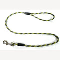 Dog leash 3 meters pp green/yellow/white with handle and nickel-plated snap hook