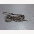 Dog leash 5 meters beige/black with stainless steel snap hook
