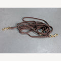 Brown dog leash, 5 meters, adjustable, 2 brass snap hooks