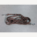 Brown dog leash, 5 meters, adjustable, 2 galvanized snap hooks