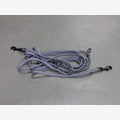 Grey dog leash, 5 meters, adjustable, 2 black snap hooks