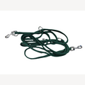 Green dog leash, 10 mtr adjustable, 2 galvanized snap hooks