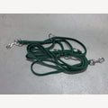 Green dog leash, 5 meters, adjustable, 2 galvanized snap hooks