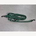 Green dog leash, 5 meters, adjustable, 2 black snap hooks