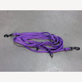 Purple dog leash, 5 meters, adjustable, 2 black snap hooks
