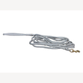 Beige/light blue dog leash, 4 meters, with brass snap hook