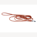 Beige/orange dog leash, 2 meters, with steel snap hook