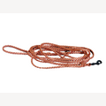 Hondenriem beige/oranje 8 meter zwarte musketonhaak