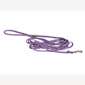 Purple/gray dog leash, 5 meters, with brass snap hook
