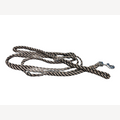Beige/black dog leash, 4 meters, with brass snap hook