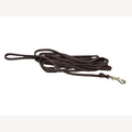 Brown/black dog leash, 4 meters, with brass snap hook
