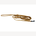 Caramel dog leash 8 meters with black snap hook