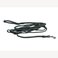Dark green dog leash, 5 meters, with brass snap hook