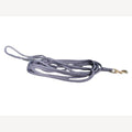 Grey dog leash, 5 metres, with brass snap hook