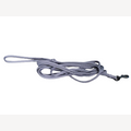 Grey dog leash 8 metres with black snap hook