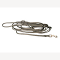 Green hunting dog leash, 10 meters, with brass snap hook