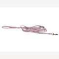 Red/white dog leash, 4 meters, with brass snap hook