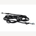 Black dog leash, 4 mtr, four-way adjustable with two snap hooks